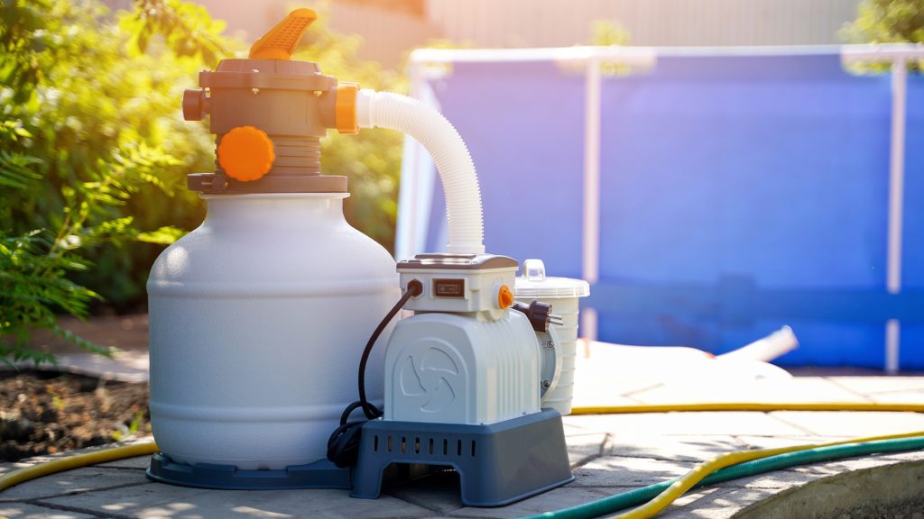 Outdoor Pool Water Filtration System.