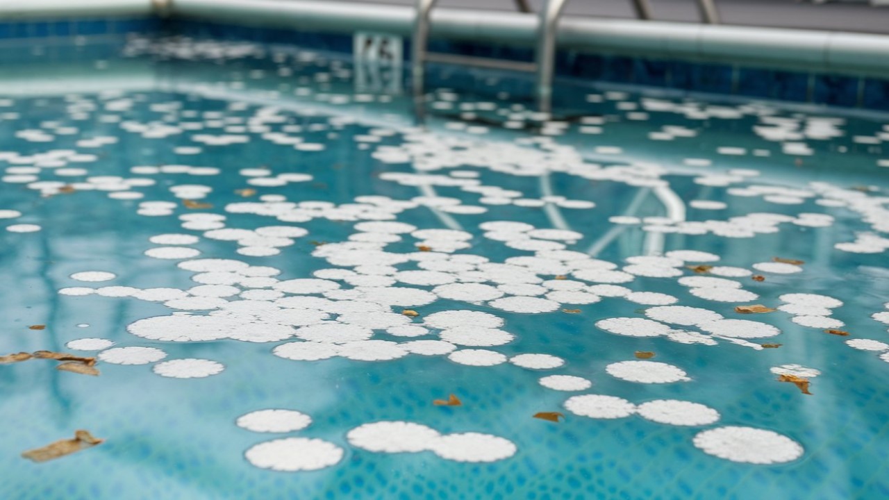 water white mold looks like white slime or paper bits floating in your pool