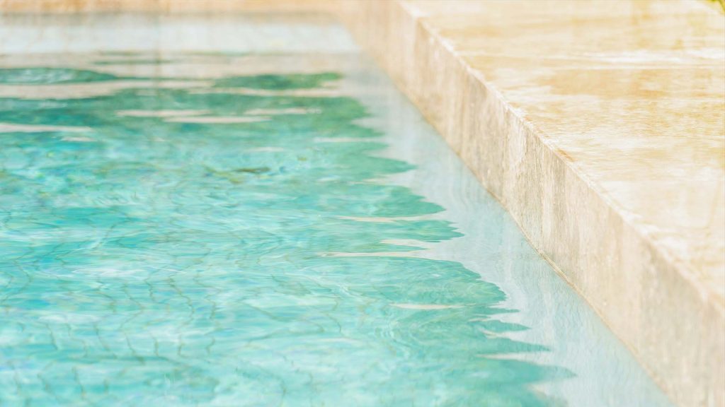 A water balanced swimming pool.